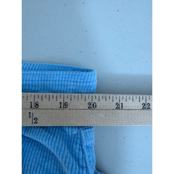 American Eagle super hi rise baggy wide corduroy pants‎ light blue 90s sz 20 - Picture 4 of 9